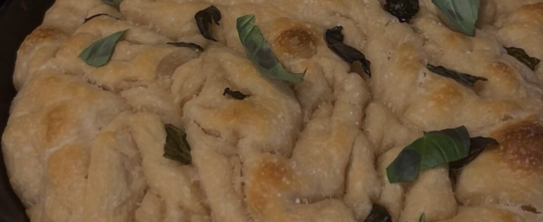 Cast Iron Sea Salt & Basil Sourdough Focaccia