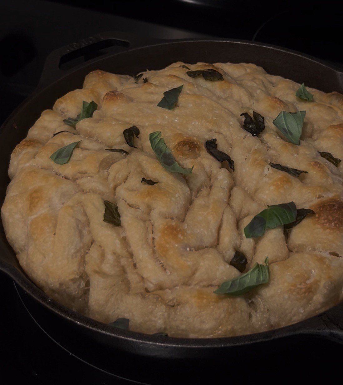 Cast Iron Sea Salt & Basil Sourdough Focaccia